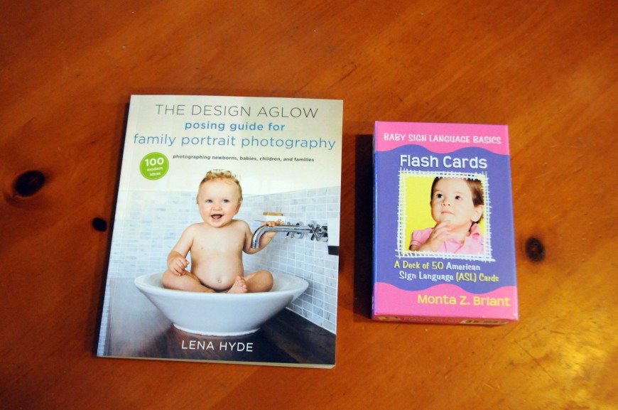 New photography book and sign language flash cards